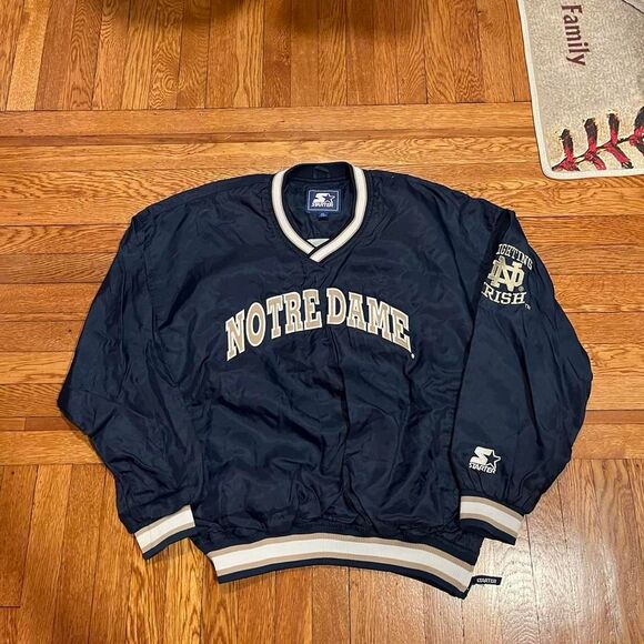 Vintage notre dame starter‎ pull over jacket